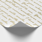 Romantisch goud modern script typografie huwelijk cadeaupapier (Hoek)