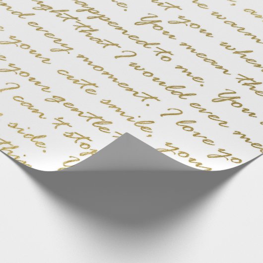 Romantisch goud modern script typografie huwelijk cadeaupapier (Hoek)