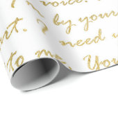 Romantisch goud modern script typografie trouwen  cadeaupapier (Rol Hoek)