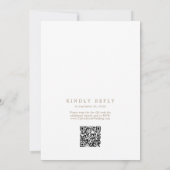 Romantisch Goud Monogram Voorkant QR Code Bruiloft Kaart (Achterkant)