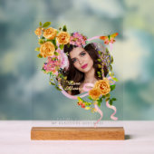 Romantisch Goud Roos Liefde Foto Acryl Bord (Neutraal)