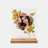 Romantisch Goud Roos Liefde Foto Acryl Bord (Voorkant)