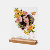 Romantisch Goud Roos Liefde Foto Acryl Bord (Hoek)