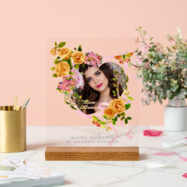 Romantisch Goud Roos Liefde Foto Acryl Bord