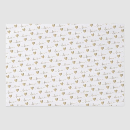 Romantisch goud schrift liefdes harten trouwen tissuepapier (Voorkant)