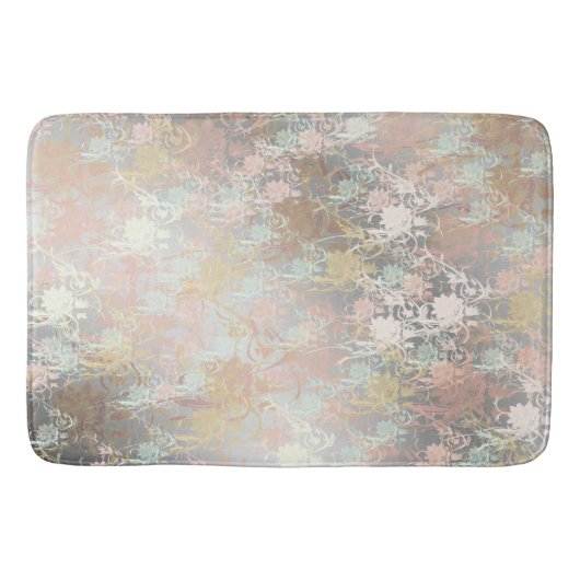 Romantisch, goud, Teal,, Aquarel, Chic, Bloem Badmat (Voorkant)