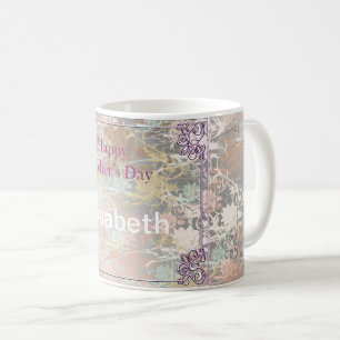 Romantisch, goud, Teal,, Aquarel, Chic, Bloemmotie Koffiemok
