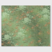 Romantisch, goud, teal,, waterverf, chic, bloem cadeaupapier (Vlak)