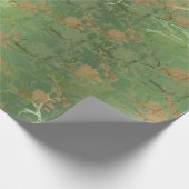Romantisch, goud, teal,, waterverf, chic, bloem cadeaupapier (Hoek)