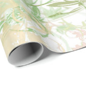 Romantisch, goud, Teal,, Waterverf, Chic, Bloemmot Cadeaupapier (Rol Hoek)