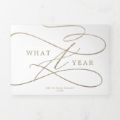 Romantisch goud wat een kerstfoto van een jaar drieluik wenskaart (Cover)