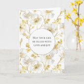 Romantisch Goud Wit Bloemen Huwelijk Kaart (Gele Bloem)