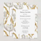 Romantisch Goud Wit Bloemen Tulpen Vrijgezellenfee Kaart (Voorkant / Achterkant)