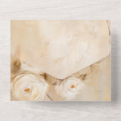 Romantisch Goud Wit Rozen All In One Uitnodiging (Achterkant)