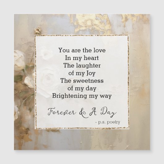 Romantisch goud wit rozen voor altijd gedicht (Voorkant)