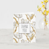 Romantisch Goud Witte Tulpen Bloemen Dank u Kaart (Gele Bloem)