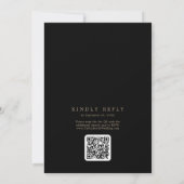 Romantisch Goud Zwart Monogram QR Code Terug Bruil Kaart (Achterkant)