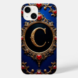 💛 Romantisch Gouden C Monogram Hartvormig Lijstje Case-Mate iPhone 14 Hoesje