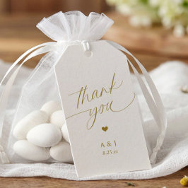 Romantisch gouden en ivoorkleurig Italiaans amande Cadeaulabel