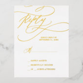 Romantisch Gouden Folie Bruiloft Eenvoudige RSVP-k Uitnodiging Briefkaart (Voorkant)