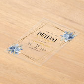 Romantisch Gouden Frame Bloemige Bruidsdouche mini Acryl Uitnodigingen (Laagn)