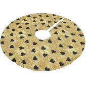 Romantisch Gouden Glitter Zwart Hart Design Kerstm Kerstboom Rok (Gekanteld)