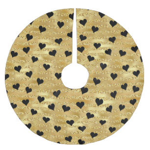 Romantisch gouden glitter zwart hart ontwerp Kerst Kerstboom Rok