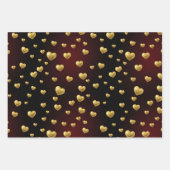 Romantisch Gouden Hart Premium Cadeaupapier (Voorkant 3)