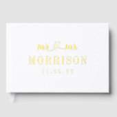 Romantisch gouden hart script Mr. & Mr. Wedding Gastenboek (Voorkant)