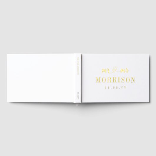 Romantisch gouden hart script Mr. & Mr. Wedding Gastenboek (Volledig)