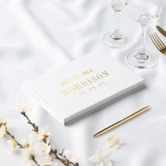 Romantisch gouden hart script Mr. & Mr. Wedding Gastenboek