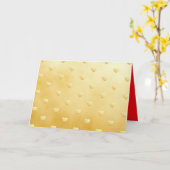 Romantisch gouden hartpatroon kaart (Gele Bloem)