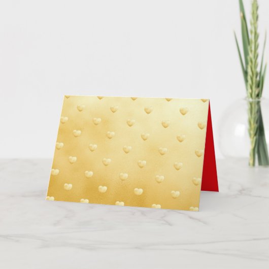 Romantisch gouden hartpatroon kaart (Voorkant)