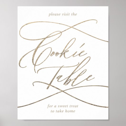 Romantisch gouden kalligrafie cookie tafelbord poster (Voorkant)