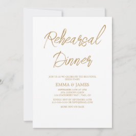 Romantisch gouden kalligrafie proef diner kaart