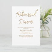 Romantisch gouden kalligrafie proef diner kaart (Staand voorkant)