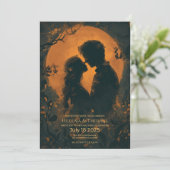 romantisch gouden maanlicht kaart (Staand voorkant)