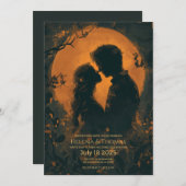 romantisch gouden maanlicht kaart (Voorkant / Achterkant)