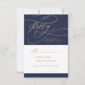 Romantisch Gouden Marine Printable Aanvraag RSVP-K Kaart (Voorkant)