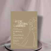 Romantisch  gouden monogram bruiloftsdans kaart