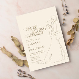 Romantisch  gouden monogram bruiloftsdans kaart