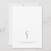 Romantisch  gouden monogram bruiloftsdans kaart (Achterkant)