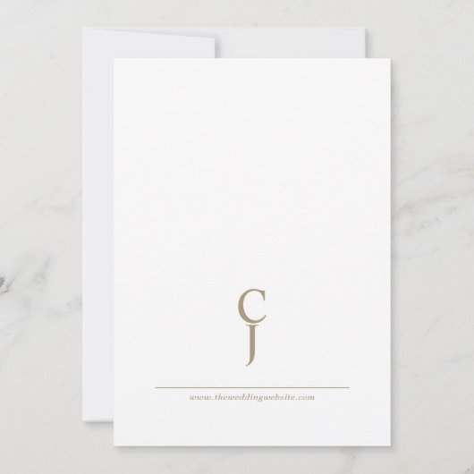 Romantisch  gouden monogram bruiloftsdans kaart (Achterkant)