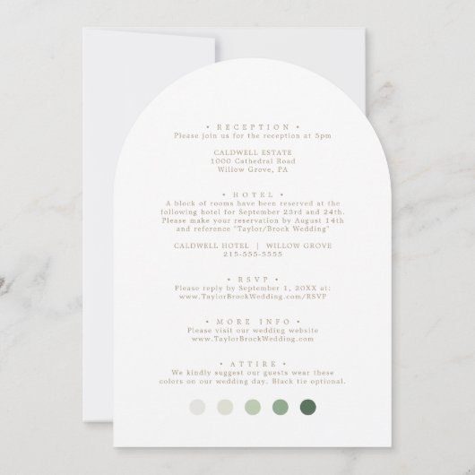 Romantisch Gouden Monogram Details Kleding Boog Hu Kaart (Achterkant)