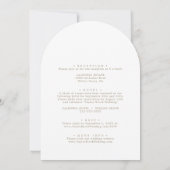 Romantisch Gouden Monogram Dubbelzijdige Boog Huwe Kaart (Achterkant)