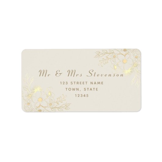 Romantisch gouden retouradres etiket (Voorkant)