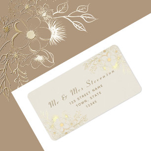 Romantisch gouden retouradres etiket