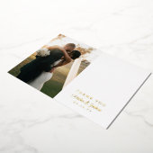 Romantisch gouden schrift trouwfoto bedankt folie uitnodiging (Gedraaid)