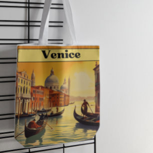 Romantisch Gouden Uur Venetië Italië Vintage Reis Tote Bag
