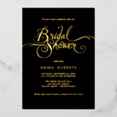 Romantisch goudfolie & smaragdgroen Vrijgezellenfe Folie Uitnodiging (Voorkant)